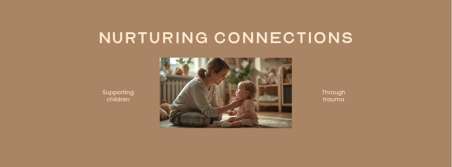 Caring educator gently comforting a young child in a safe nurturing environment