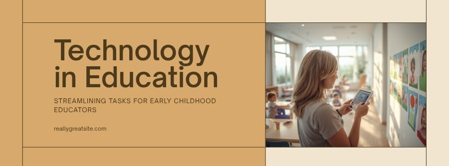 Educator using a tablet for documentation in an early childhood classroom